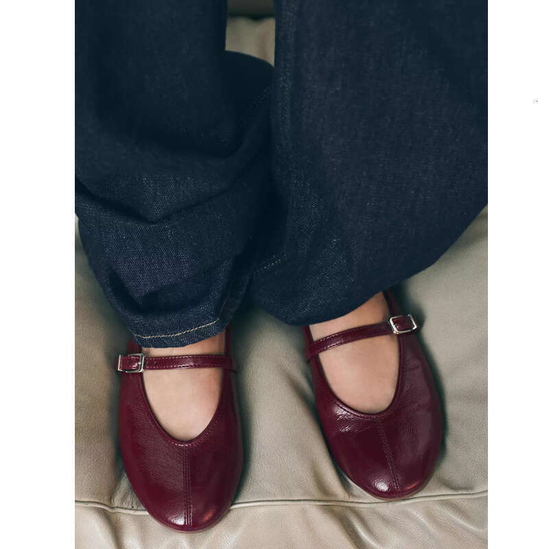 Mary Jane Shoes for Women with One Strap 2025 Spring New French Style Round Toe Shallow Mouth Versatile Ballet Flats