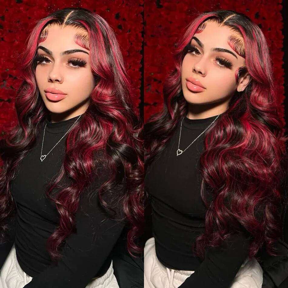 Bury Highlight 1b/99j Body Wave 13x4 HD Front Human Hair Wig Brazilian 30 32 Inch Colored 13x6 Lace Frontal Wigs 250%
