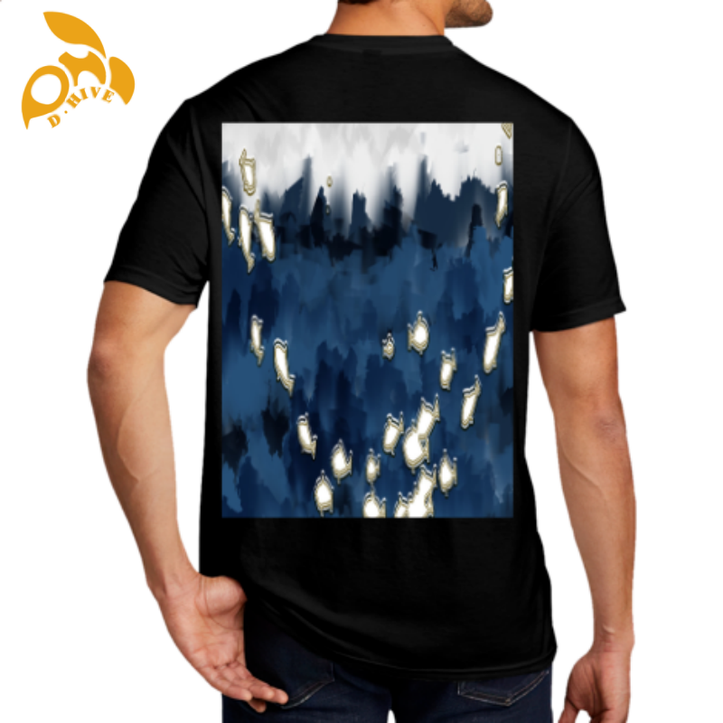 Free delivery. A custom-made 180g men's heat-printed T-shirt with an oversized short-sleeved round neck by the designer, with an outdoor breathab