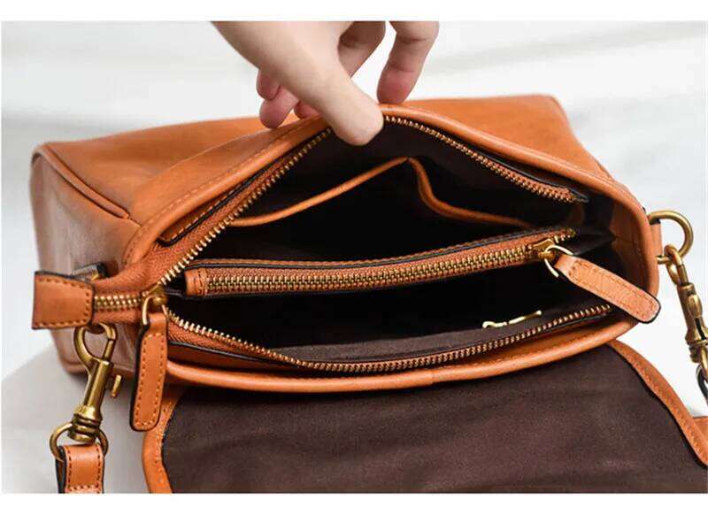 Designer Natural Genuine Leather Women's Shoulder Messenger Bag Fashion Real Cowhide Multi-Compartment Female Handbag