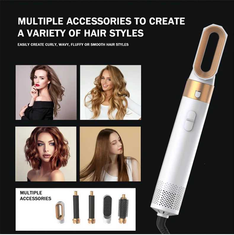 5 in 1 hair dryer Hair Curler Set Upgraded Negative ions Hair Dryer Hot Comb Brush Curling Iron Air wraps z250527