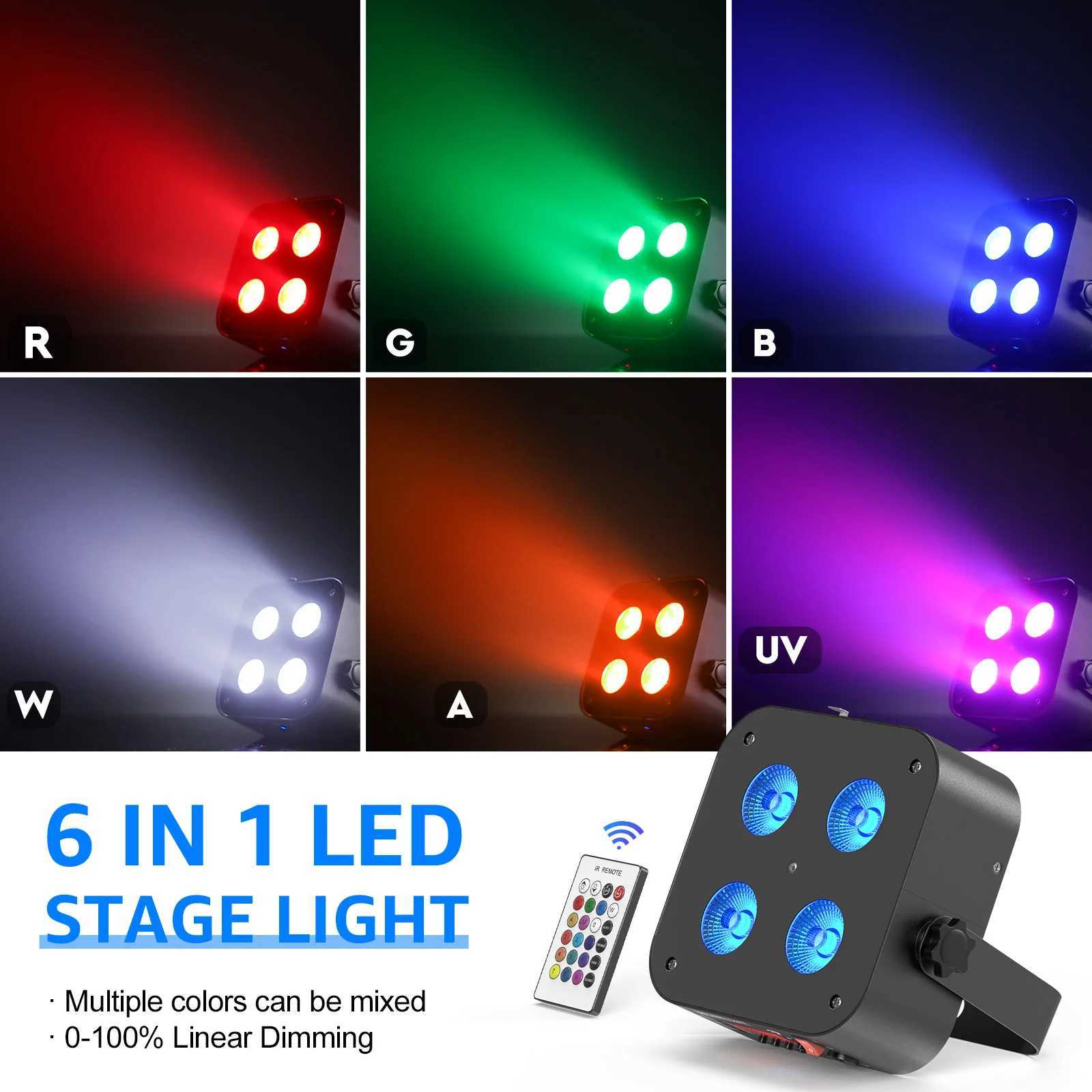 Yiflamefly 8Pcs Mini Rechargeable LED Par Lights With Airline Case 4X18W RGBWA UV Battery Powered Stage Lights Flightcase SetXJ250527