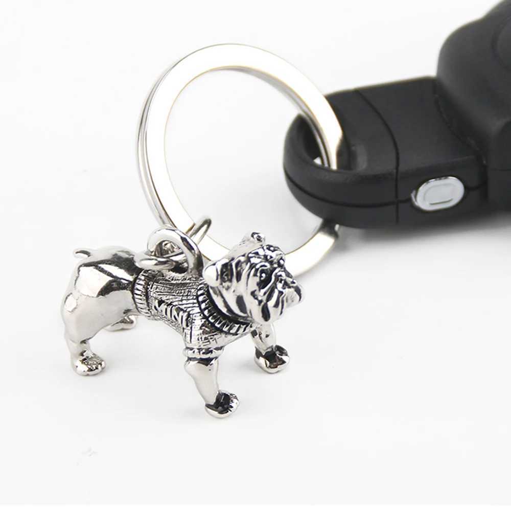 Car Bulldog Keychain Decor Key Chain Ring For Mini Cooper One JCW S R50 R52 R53 R55 R56 F55 F56 F60 Countryman Auto Accessories W250526