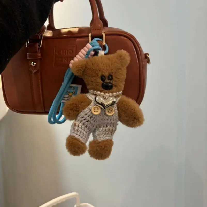 Cute Small Bear Keychains High Quality Plush Bear Doll Keychain For Bag Pendant Kawaii Keychain With Teddy Bear Doll Accessories W250526