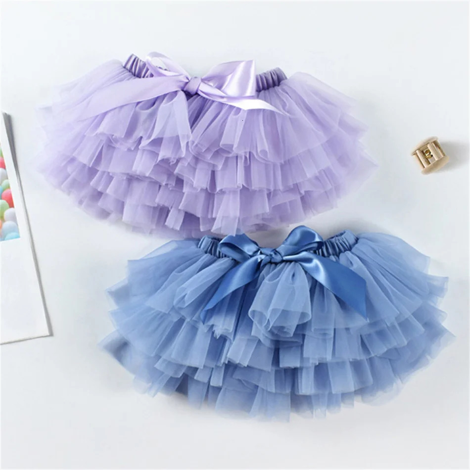 Toddler Tutu Tulle Skirts With Hair Band Sets Kids Princess Rainbow born Fluffy Costume Girls Baby Birthday Party Mini Skirt 250527