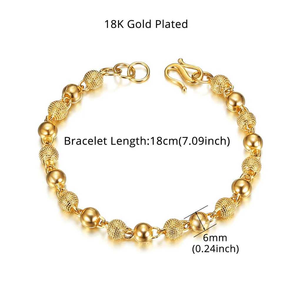 Punk Womens Chain Bracelet Wholesale Braslet 18cm Gold Color Beads Bracelets for Women Vintage Wristband Jewelry Gift 2025 W250526