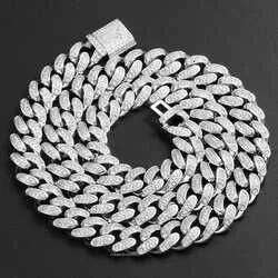 Hip Hop Sterling Sier VVS Dia Jewelry Cuban Link Chains Moissanite Necklace For Men Women