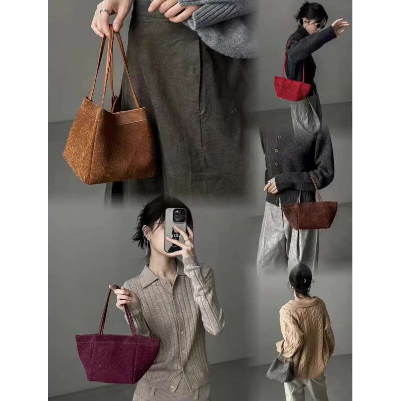 Top Layer Cowhide Niche Genuine Leather Wing Tote for Women New High end Handheld Shoulder Crossbody Bucket Bag