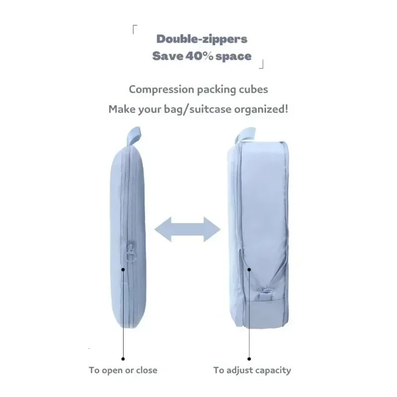 Portable Travel Clothes Organizers Water Proof Compression Packing Cubes Bag Suitcase Luggage Storage Cases Drawer Bags 250526