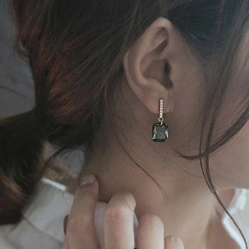 KNB Simple Olive Green Stud Earrings for Women Real 925 Sterling Silver Original Vintage Earring High Quality Party Fine Jewelry 250519