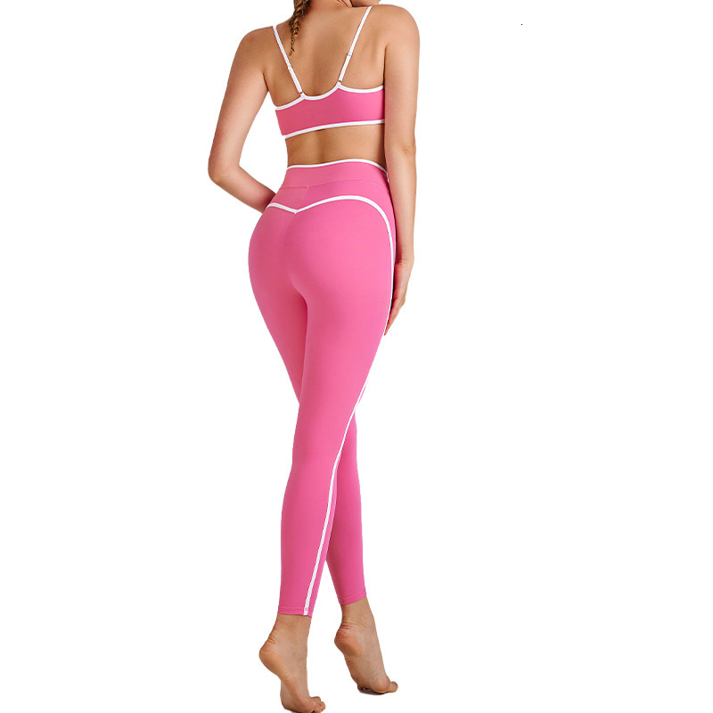 Hello New Yoga Wear High Waist Hip Lift Tummy Control Slimming Camisole Beautiful Back Running Sports Bra Set for Women