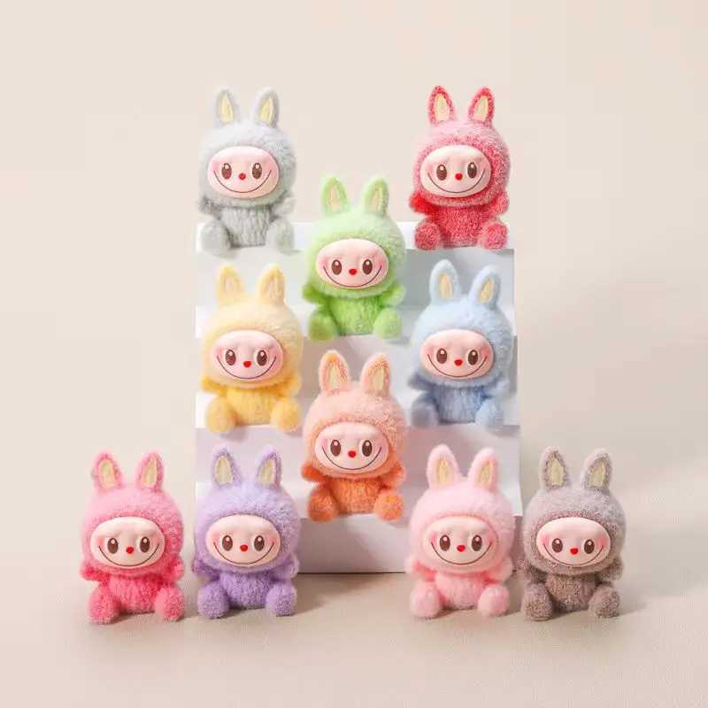 Labubu Macaron Plucked Mini Doll Blind Box Candy Color Handmade Model Desktop Exquisite Ornament Mysterious Box Peripheral Gifts W250526