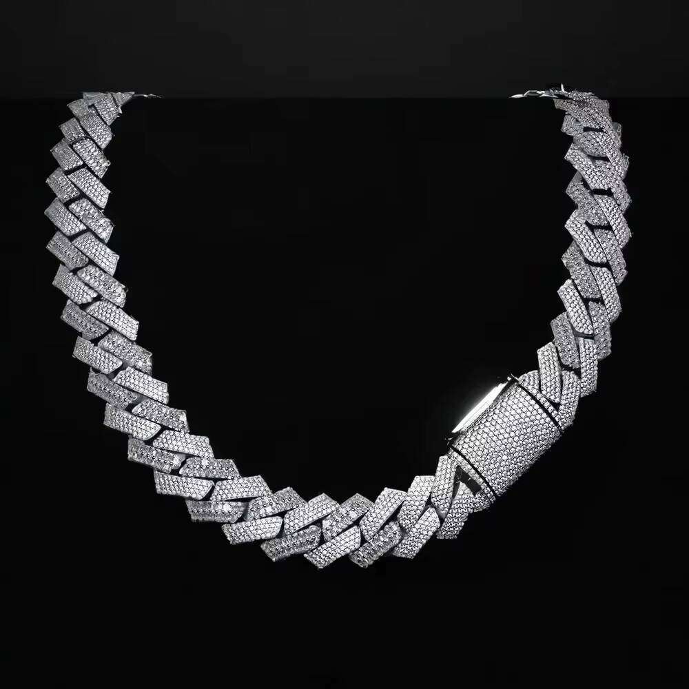 Linyin Custom Wholesale Sterling Sier Jewelry Moissanite Cuban chain exquisite