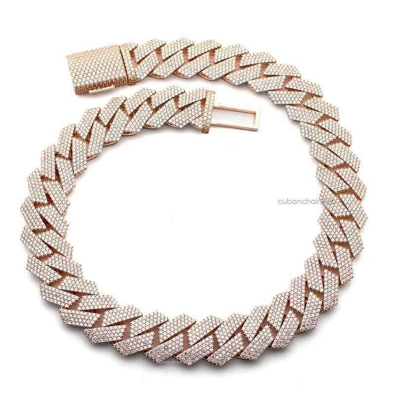 cuban link bracelet gold necklace 20mm Width 3 Row hop hip jewelry iced Out moissanite chain necklaces designer gift jewelery chains for men