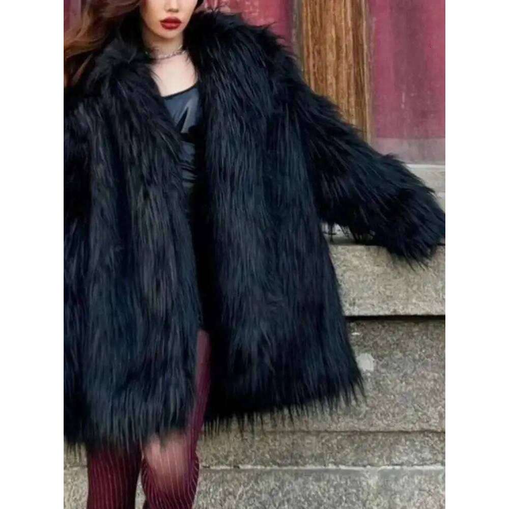 UCXQ Temperament Faux Fur Coat European Style Street Fashion All Match Loose Casual Women's Outerwear 2025 Autumn Winter 23C2516