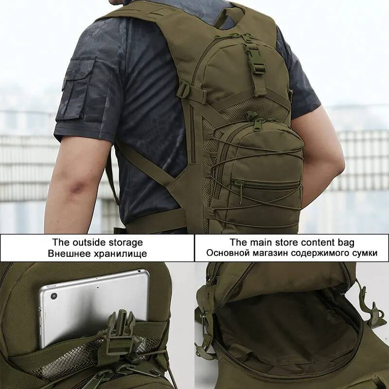 15L Molle Tactical Backpack Bicycle Backpacks Outdoor Sports Cycling Hydration Climbing Camping Hiking Fishing Bike Bag