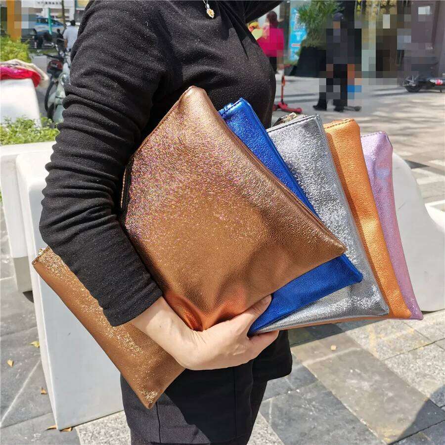 Women Day Clutches PU Leather Lady Envelope Clutch Purse Ladies Hand Bags Bolsas Blue Brand Design Handbag A4 Briefcase Pink