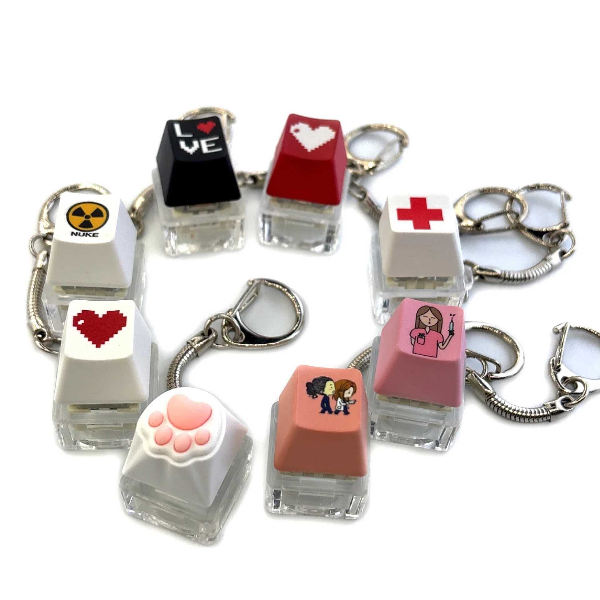Mechanical Keyboard Key Cap Shaft Tester Keychain Key Ring Fingertip Press Dlow Pressure Toy Novelty Toy W250526
