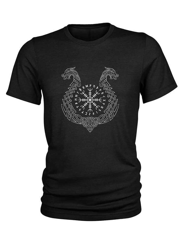Valhalla Awaits Viking T-shirt Norse Mythology T-shirt Summer Outdoor Casual Mens T-shirt Street Fashion Mens Short Sleeve Top Z250527