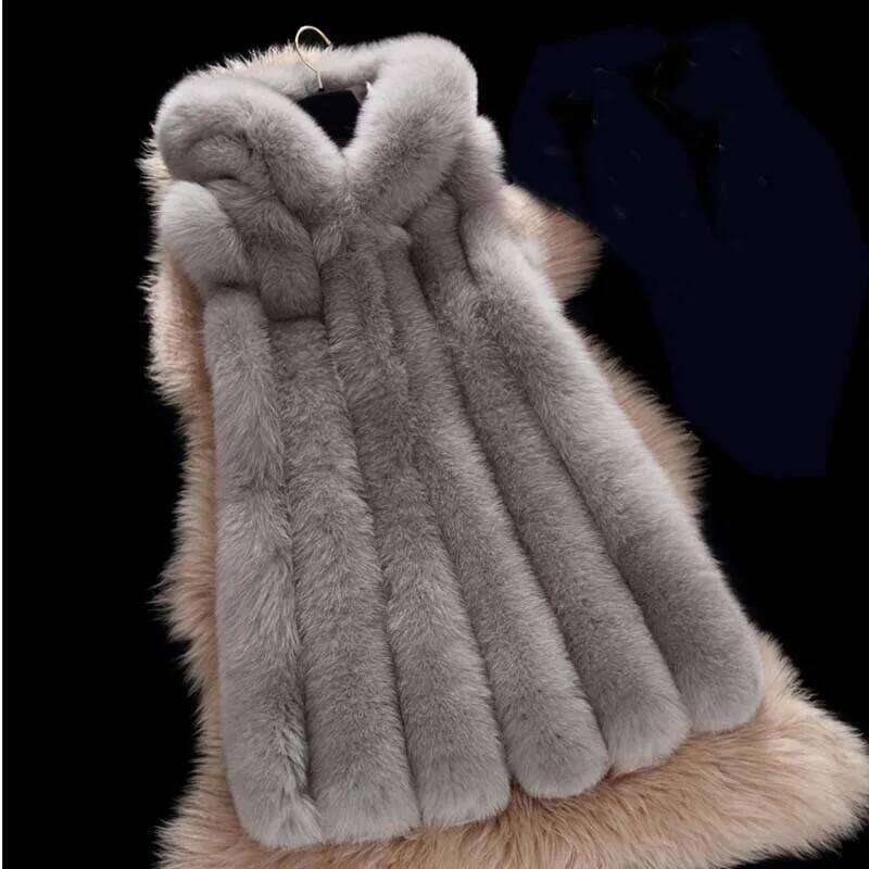 ZADORIN Winter Coat Women Furry Vest Hooded Warm Faux Fur Jacket Coats Female Slim Waistcoat veste femme