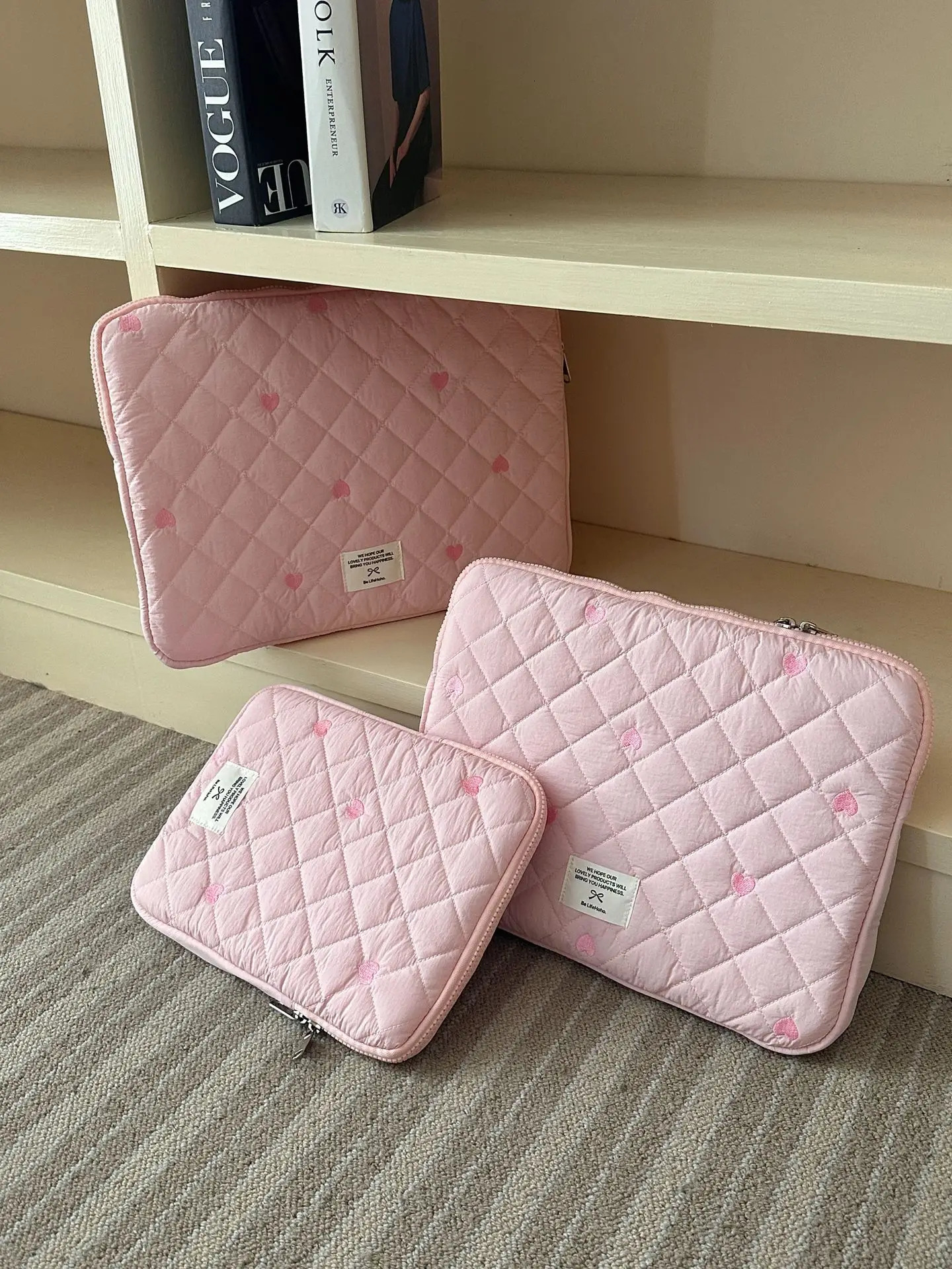 Cute Print Love Embroidery Laptop Bag 11 13.3 14 15 15.6 16 Inch Computer Bag Protection Case Laptop Sleeve Computer Case Bag 250526