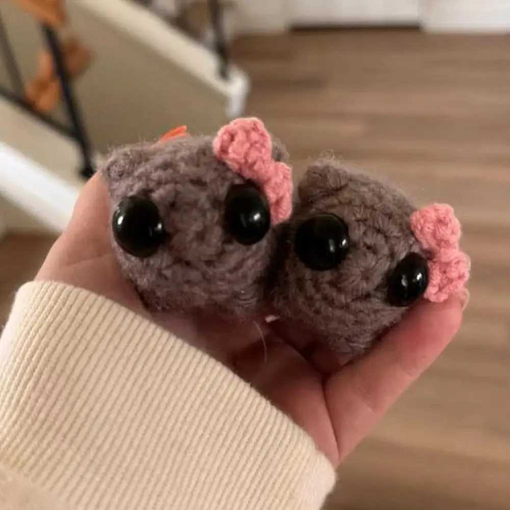 Sad Hamster Plush Toy Key Chain Funny Meme Creative Mouse Keychains For Women Girls Gifts Bagpack Pendant Accessories Jewelry W250526