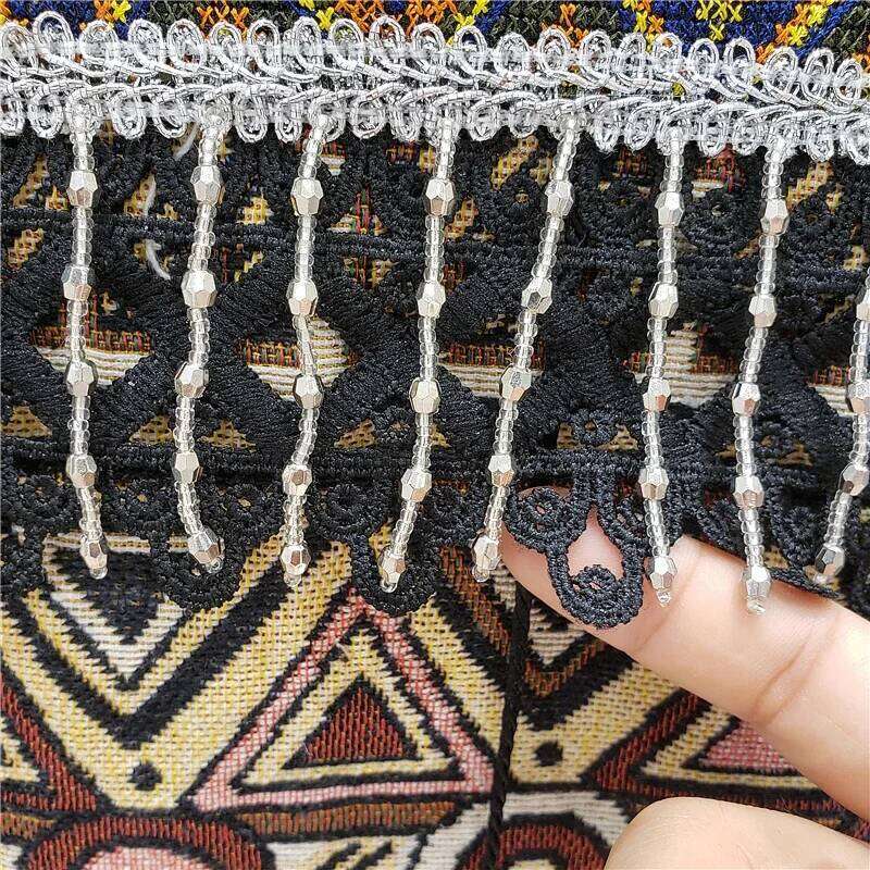 Spring Loose Vintage Ethnic Embroidery Tassel Jeans 2025 New Women Frayed Blue Denim Jacket Long Sleeve Casual Outerwear