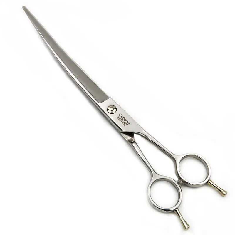 Brand Pet Grooming Scissors Set 8 Inch Professional Japan 440C Dog Shears Hair Cutting Curved Scissors With Bag R250527