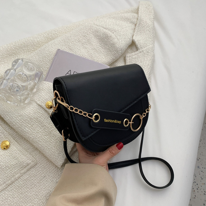 Brand High Quality Style Single Shoulder Chain Crossbody Fashion Small and Autumn Color-Block Texture Fresh Trendy Women's Bag Free Delivery Desi
