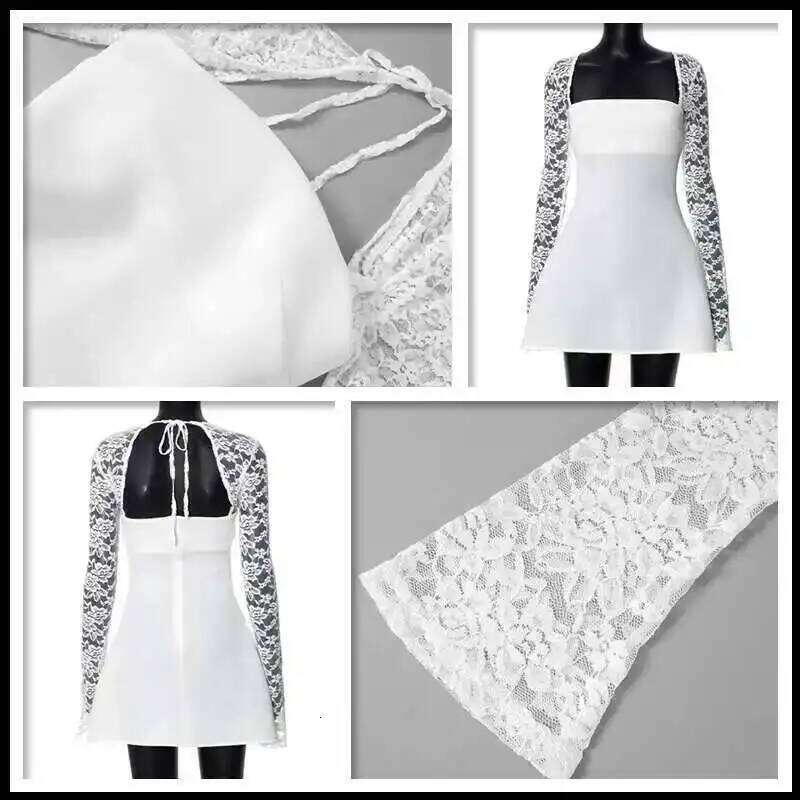 Townlike Lace Patchwork Waist Wrap A-line Women Mini 2025 Autumn Winter Dress Backless Nightclub Sexy Party Dresses