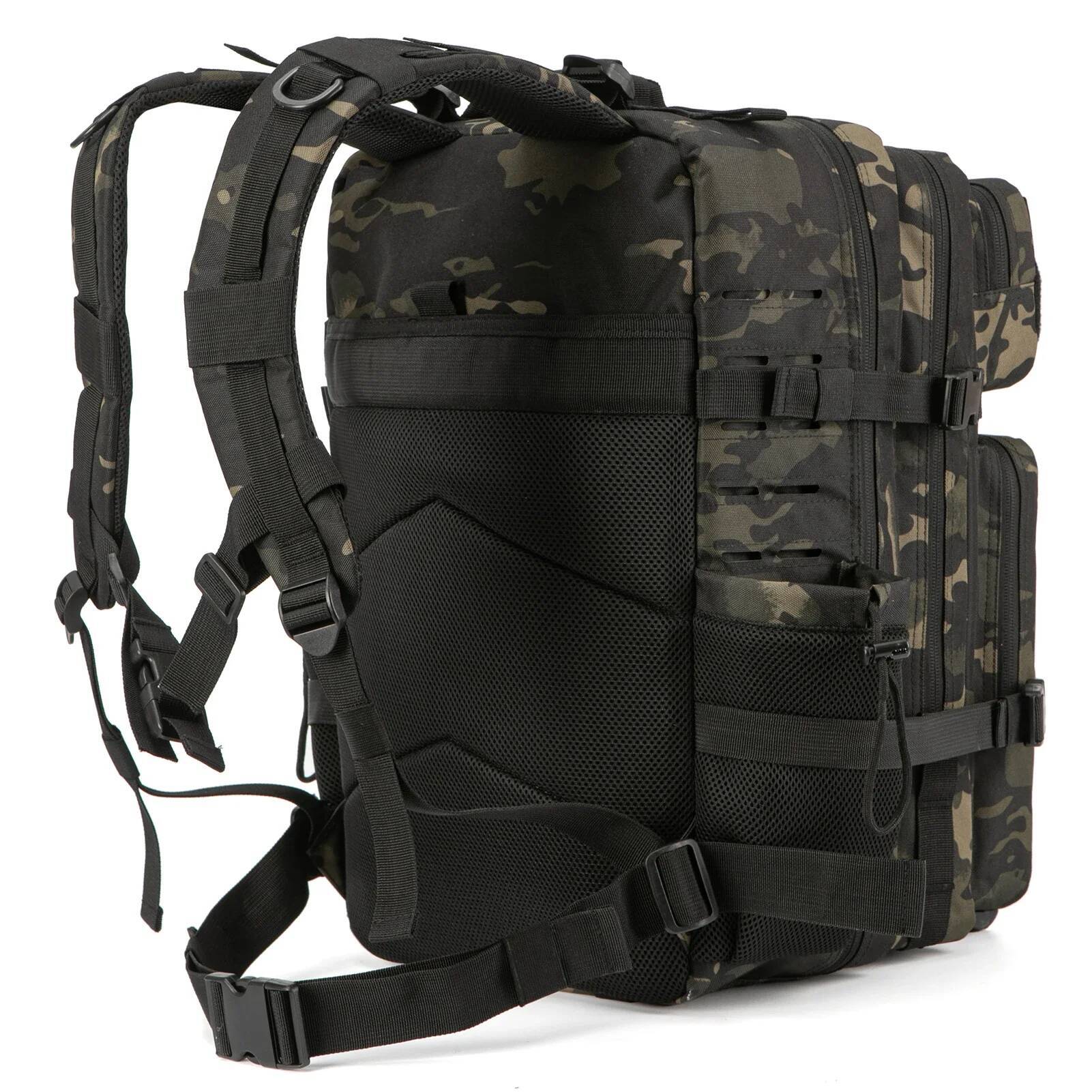 Tactical Backpack Outdoor for Women/men Laser Cut Molle Hiking 3Day pack School Bag Gym Rucksack with Dual Cup Holder