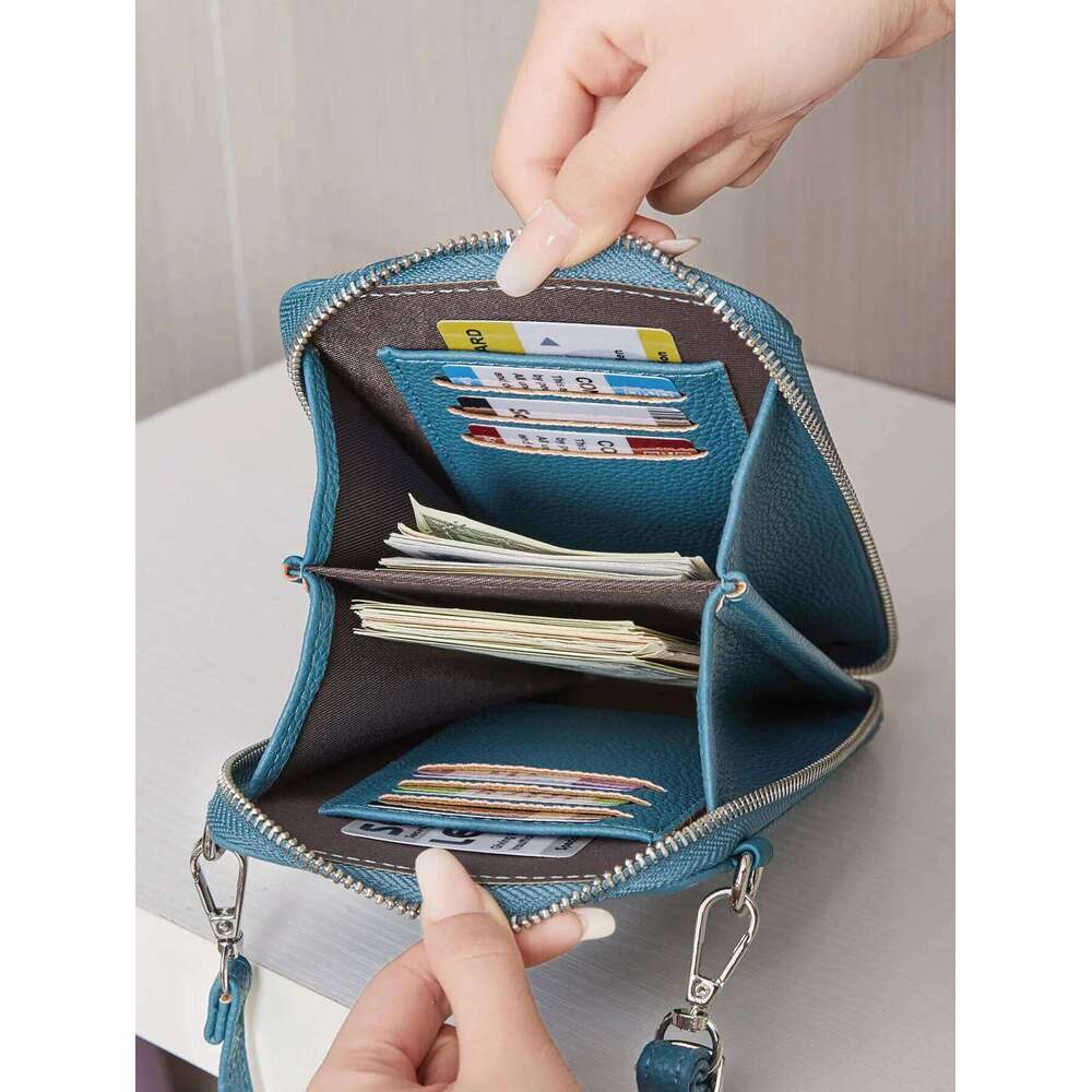 PU Soft Leather Women's Handbag Fashionable Multi Functional Phone Bag Diagonal Strap Single Shoulder Coin Wallet