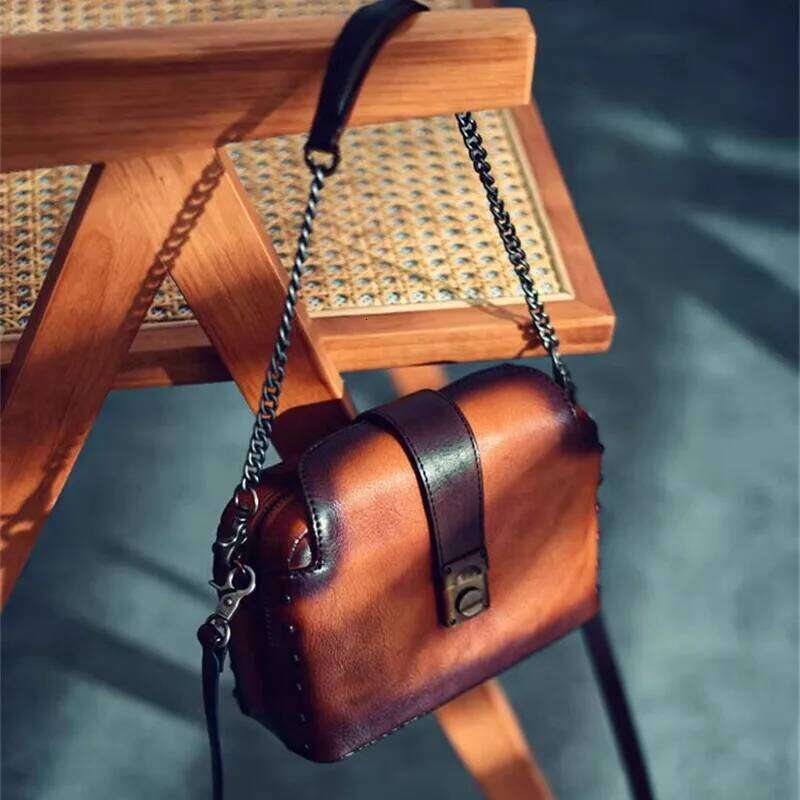 Vintage Casual Genuine Leather Women's Crossbody Outdoor Daily Travel Natural First Layer Cowhide Female Shoulder Bag