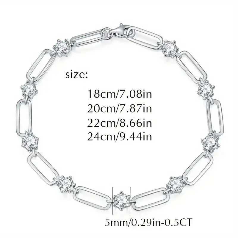 High Quality Moissanite Bracelet s925 Sterling Silver Plated 18k White Gold with Bracelets for Women Men Mothers Day Gift W250526