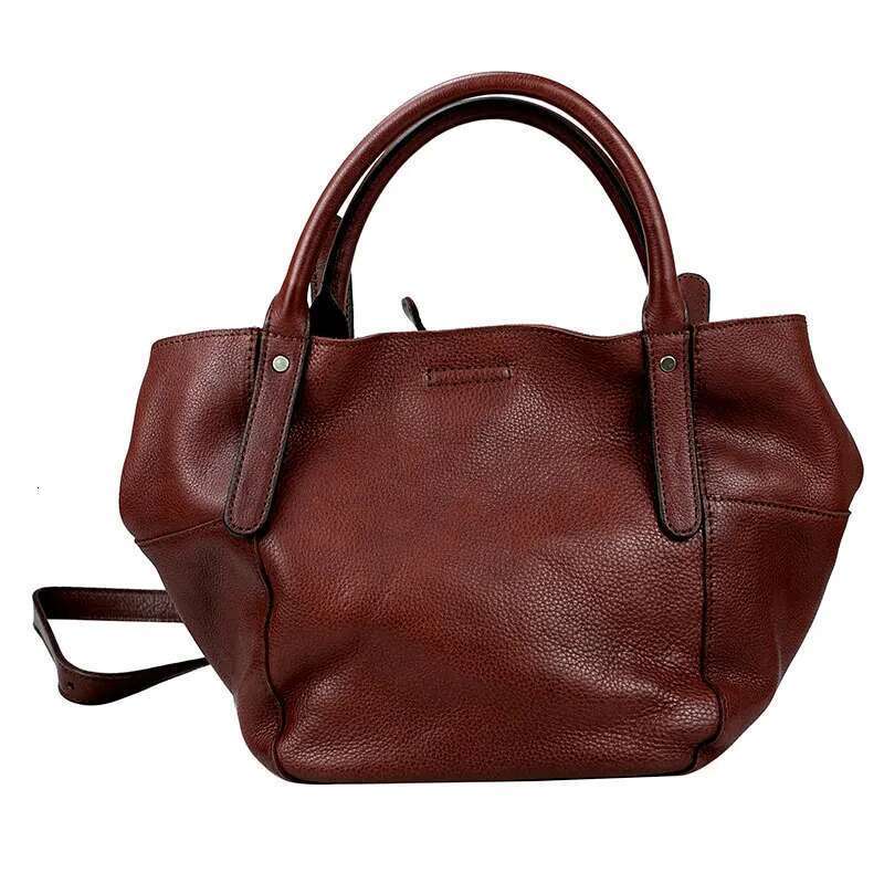 Casual Handmade High-Quality Genuine Women Small Tote Fashion Vintage Soft Cow Leather Shoulder Crossbody Bag