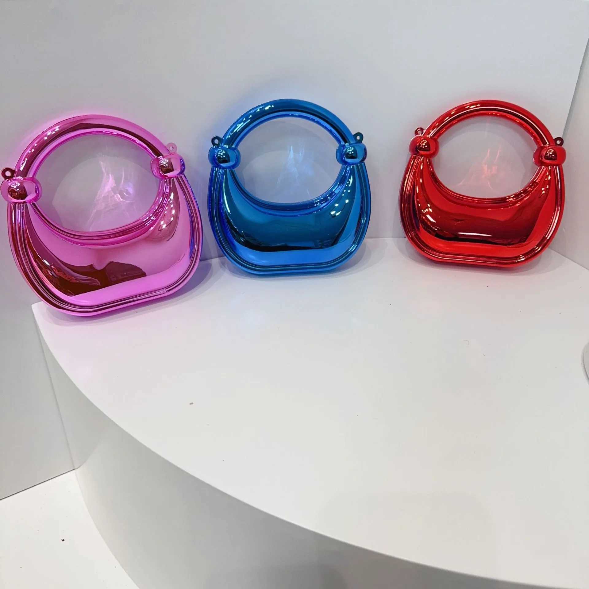 Mini Golden Evening Bag Purses and Handbags Luxury Designer Shoulder Bags Funny Shape Party Wedding Acrylic Knot Clutch Purse W250527