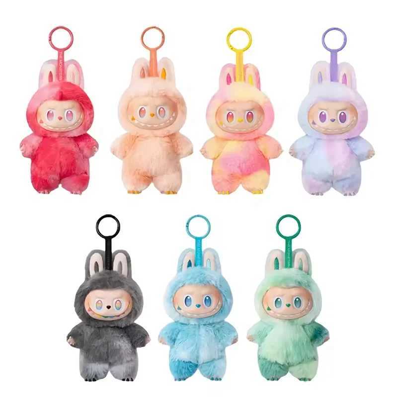 Hot Labubu Blind Box The Monsters Heartbeat Macaron Enamel Face PVC Figurine Tabletop Ornament Kawaii Doll Kid Christmas Gift M250527