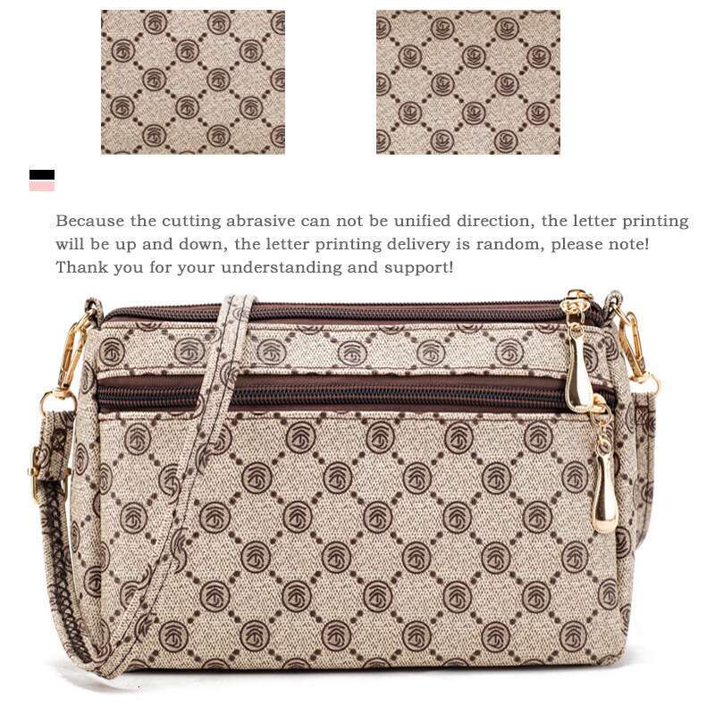 New fashionable small horizontal mobile phone mini high-end multi-layer women's bag, printed trendy handbag