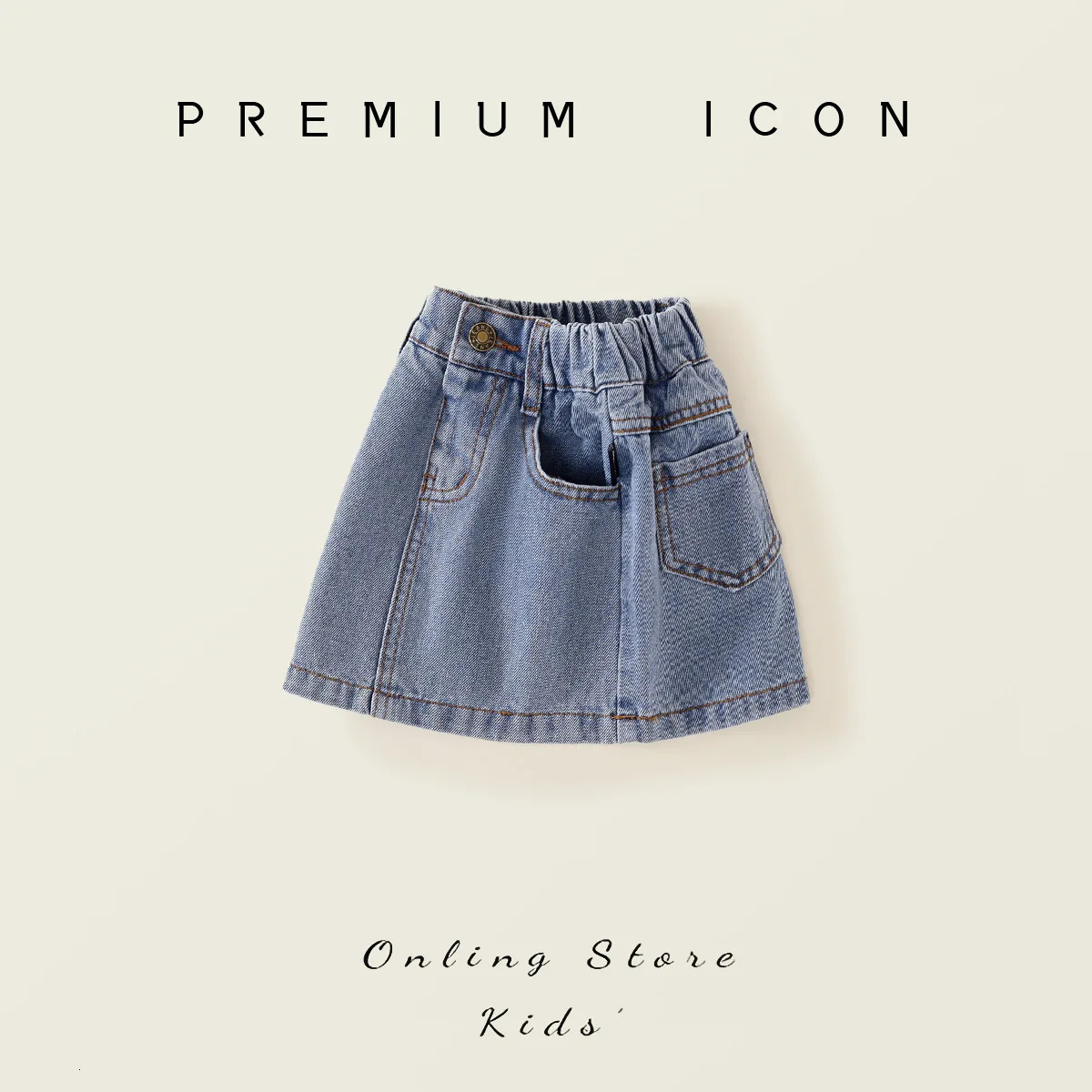 SpringSummer Arrival Girls Denim Pencil Skirt Soft Washed Korean Style Baby Girl HighWaisted Skirt 250527