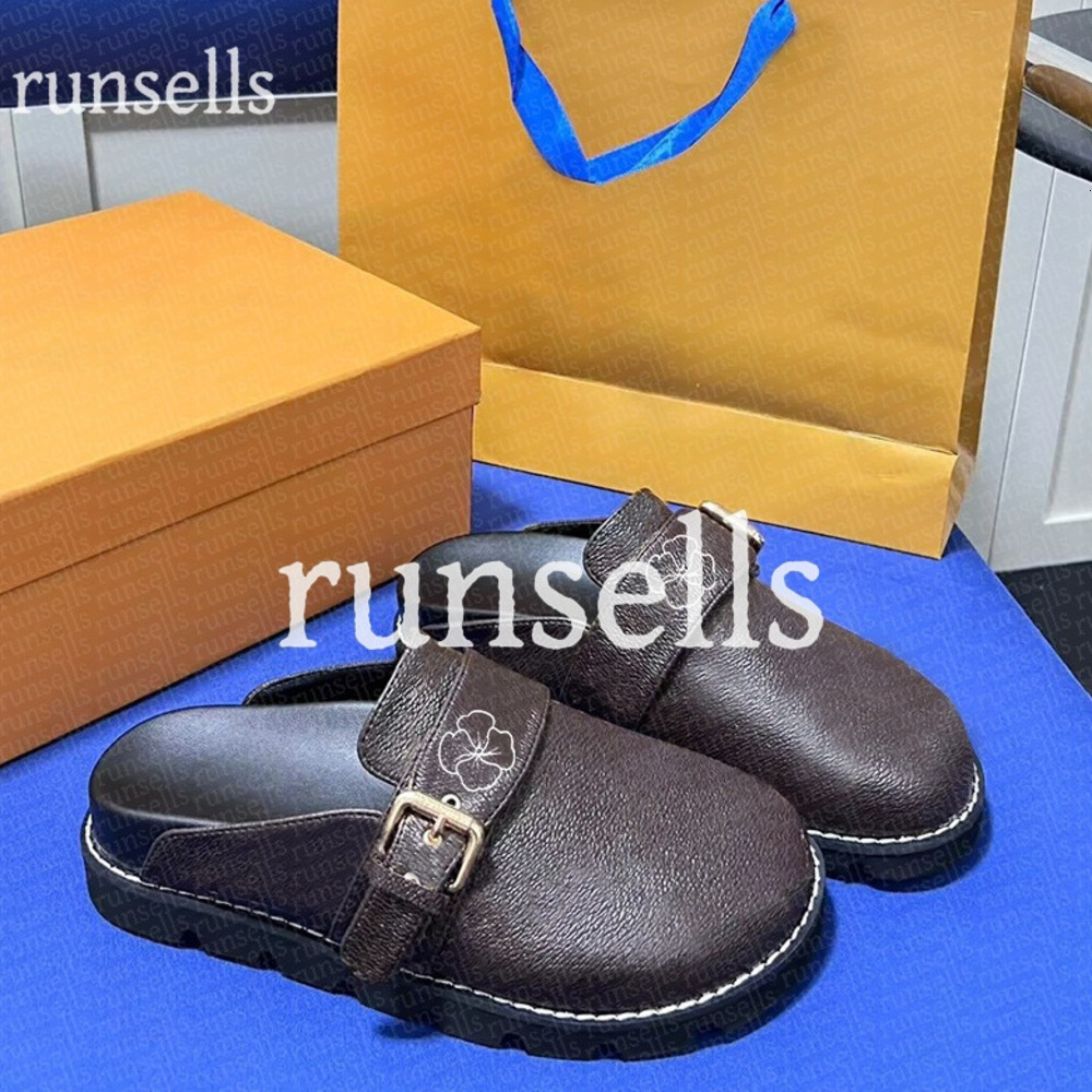 Cosy Comfort Clog Sandals scuffers Designer Women Men Flat Fur Leather Mules Platform Slippers Fashion Winter Warm Plush Slides Size 35-45 001 93d