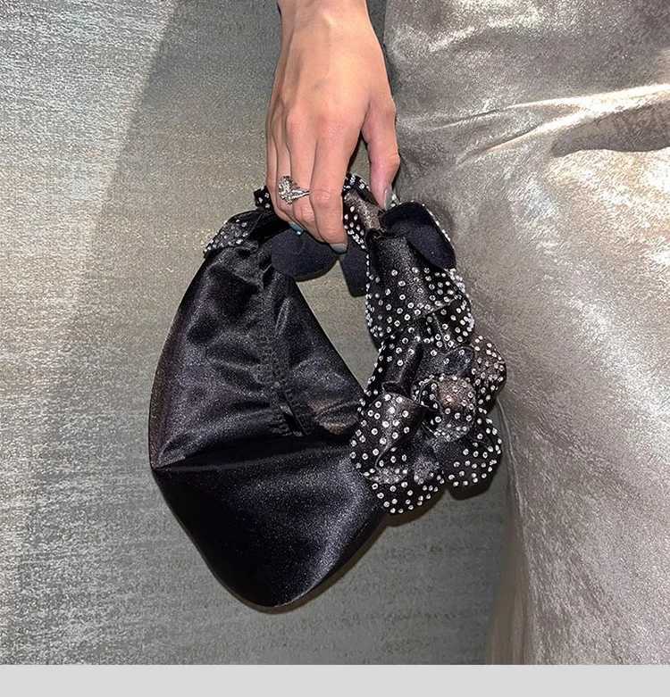 Fashion Velvet Women Evening Bags Flowers Diamonds Metal Luxury Handbags With Luxury Purse Clutch 2025 New Party Wedding Totes W250527