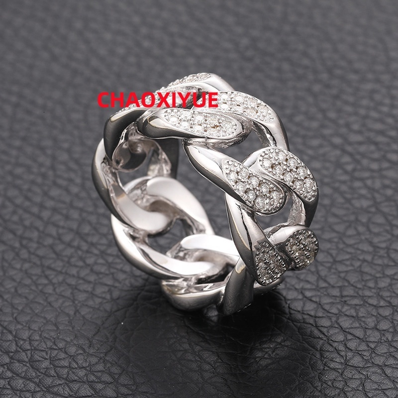 Top Icy Moissanite Ring Hip Hop Trendy Fashion Moissanite Products Pass Diamond Tester Shiny Jewelry Men