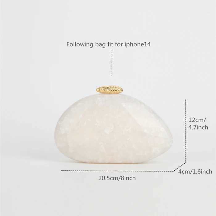 Egg shape Clutch Bag Acrylic purse women wedding evening party cute ivory pearl box purse handbag summer new 2025 W250527
