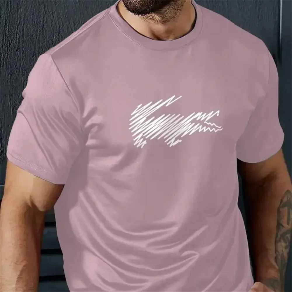 Casual Mens T-Shirt Summer Crocodile Pattern Short Sleeved T-Shirt 3D Tees Outdoor Oversized Mens CloTHing T-Shirt New Z250527