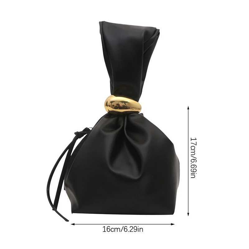 Personalized PU Soft Leather Clutch Vintage Luxury Designer Womens Pleated Mini Bucket Bag Side Zip Party Evening Bag W250527