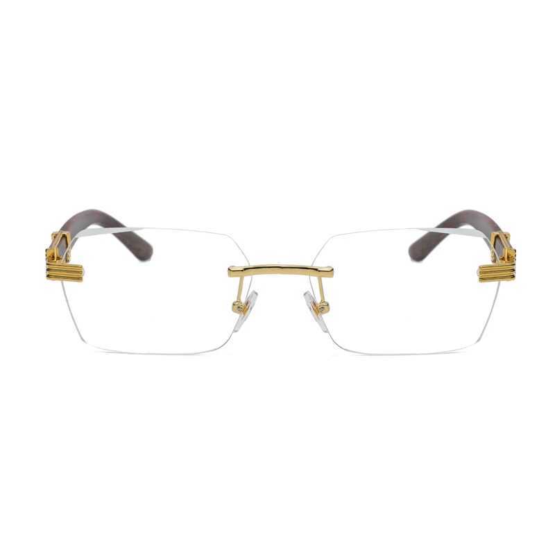 New Rimless Rectangle High Quality Sunglasses Women Men Brand Designer Clear Lens Eyewear UV400 Frameless Glasses Z250527