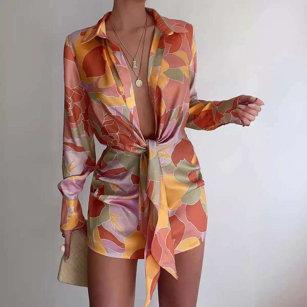 2025 Women's Fashion Unique Printed Shirt Dress