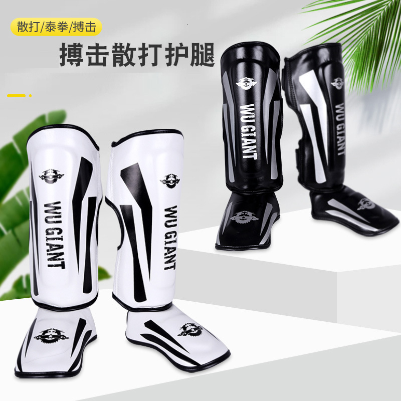 1 Pair Lekaro Adult Professional Boxing Fighting Shin Guards Muay Thai Mma Shin Guards Taekwondo Free Fighting Leg Protection 240906
