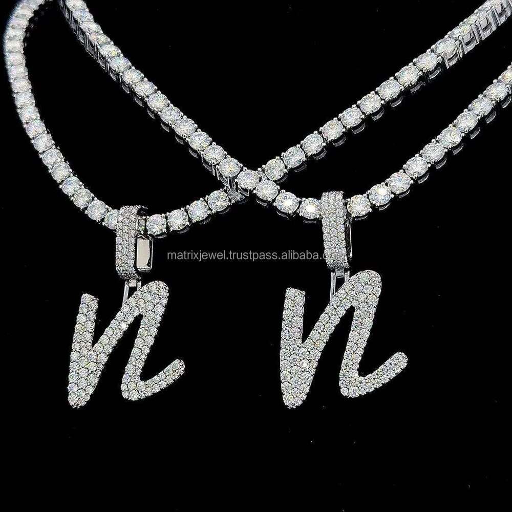 Single Letter Pendant VVS moissanite Studded dia premium quality Moissanite Dias elegant pendant