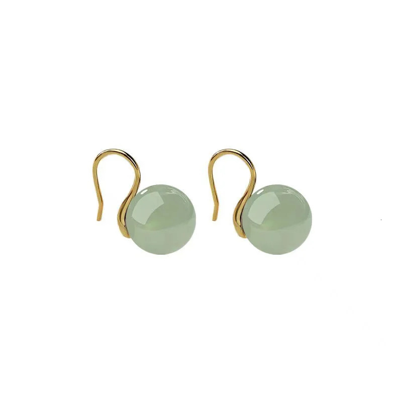 Senlissi- Retro 8-12mm Natural an Jade Earrings 925 Sterling Silver Stud 18k Earrings for Women Jewelry Gifts C2202578250522